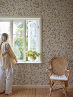 Henny wallpaper by Sandberg in Oat, styled in a room, view 2