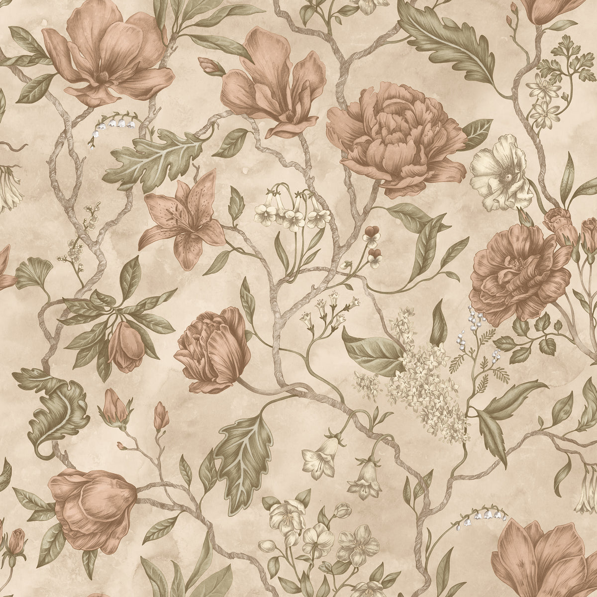 Linda wallpaper by Sandberg in Blush, flat roll swatch