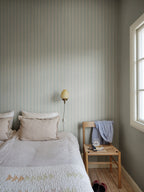 Fabian wallpaper by Sandberg in Misty Blue, styled in a room, view 2