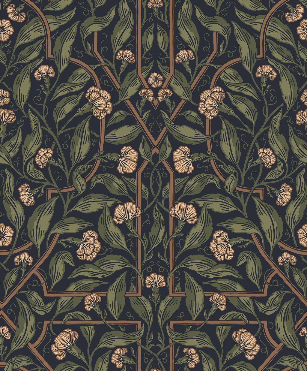 Edda wallpaper by Sandberg in Classic Blue, flat swatch showing the repeat
