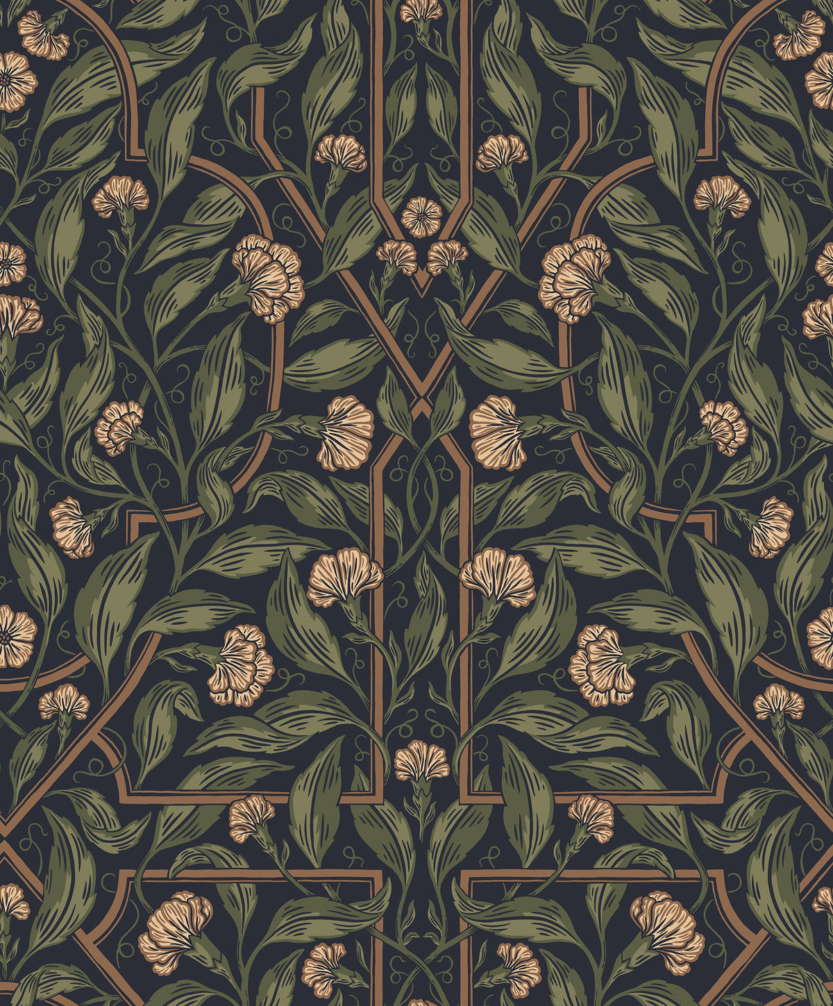 Edda wallpaper by Sandberg in Classic Blue, flat swatch showing the repeat