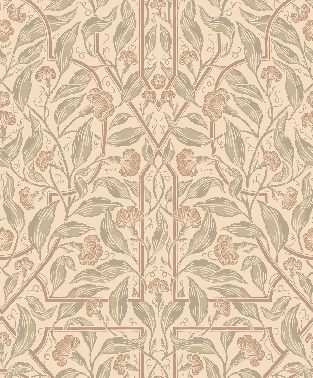 Edda wallpaper by Sandberg in Beige, flat swatch showing the repeat