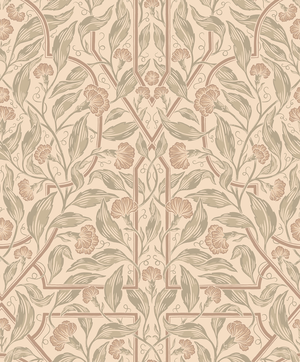 Edda wallpaper by Sandberg in Beige, flat swatch showing the repeat