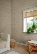 Edda wallpaper by Sandberg in Sandstone, styled in a room, view 2