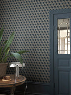 Chiara wallpaper by Sandberg – geometric design, Blue – Dark Blue