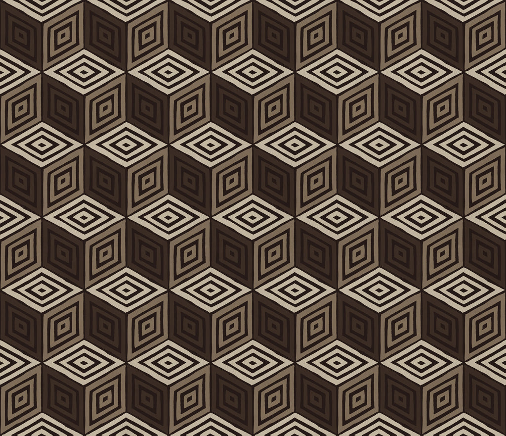 Chiara wallpaper by Sandberg – geometric design, Brown
