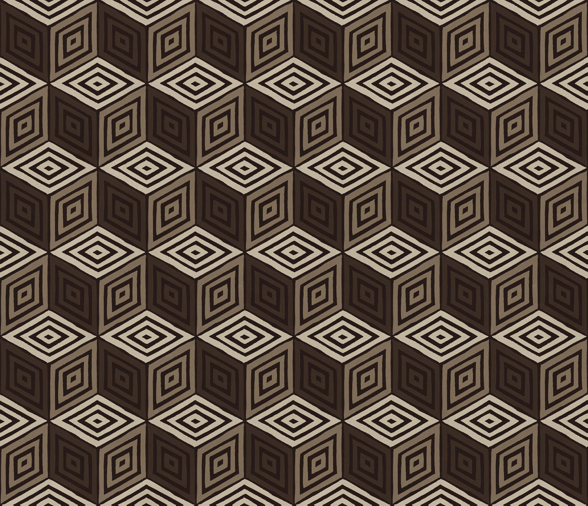 Chiara wallpaper by Sandberg – geometric design, Brown