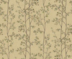 Laura wallpaper by Sandberg – botanical design, Yellow – Honey – flat swatch showing the repeat, view 4