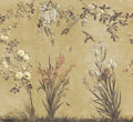 Nicola wall mural by Sandberg – floral design, Yellow – flat swatch showing the repeat, view 4