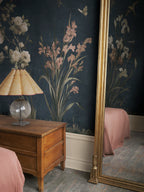 Nicola wall mural by Sandberg – floral design, Blue – Classic Blue – styled in a room setting, view 3