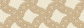 Annie wallpaper by Sandberg, flat swatch of daisy-dotted scalloped ribbons in warm tan on a pale cream ground