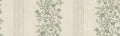 Natalie wallpaper by Sandberg, flat swatch of climbing floral trails and pinstripes in sage green on cream