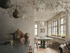 Luca Rectangle wall mural by Sandberg – floral design, Beige – styled in a room setting, view 2