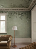 Luca Rectangle wall mural by Sandberg – floral design, Sage Green – styled in a room setting, view 4