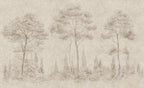Andrea wall mural by Sandberg – forest & woodland design, Beige – Sand – flat swatch showing the repeat, view 2