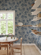 Vera wallpaper by Sandberg – floral design, Blue