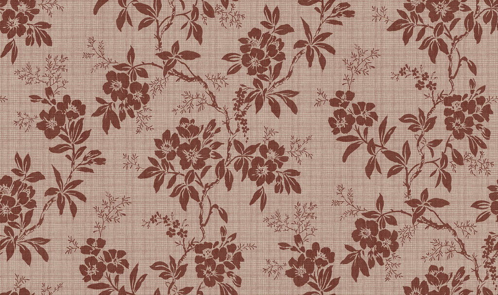 Vera wallpaper by Sandberg – floral design, Red – Burgundy – flat swatch showing the repeat, view 3
