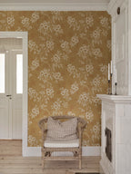 Vera wallpaper by Sandberg – floral design, Yellow