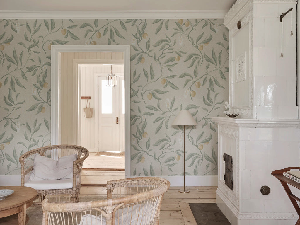 Vinnie Mural wall mural by Sandberg – botanical design, Sage Green