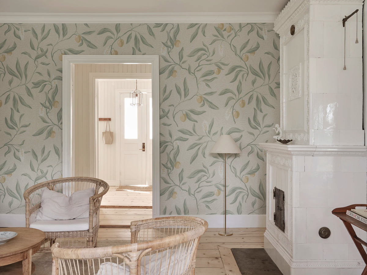 Vinnie Mural wall mural by Sandberg – botanical design, Sage Green