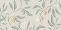 Vinnie Mural wall mural by Sandberg – botanical design, Sage Green – flat swatch showing the repeat, view 3