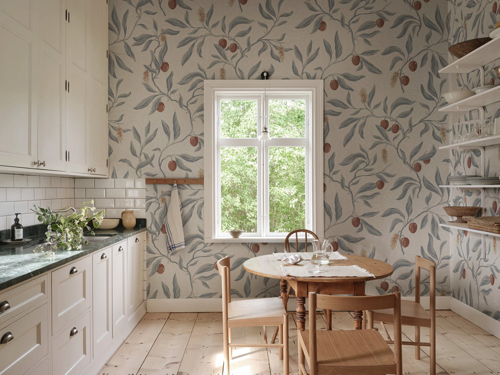 Vinnie Mural wall mural by Sandberg – botanical design, Blue – Misty Blue