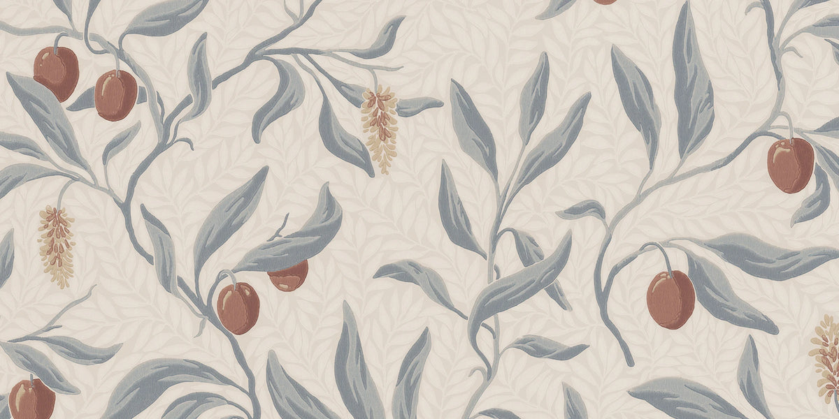 Vinnie Mural wall mural by Sandberg – botanical design, Blue – Misty Blue – flat swatch showing the repeat, view 2