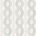 Emilion wallpaper by Sandberg in Green – looping rope stripe with leaf garlands, soft grey-green on cream, flat swatch