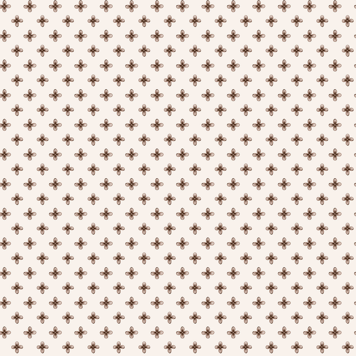 Elise wallpaper by Sandberg in Brown – tiny four-petal ditsy flowers on cream, flat swatch