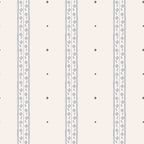 Austine wallpaper by Sandberg in Blue – fine floral ticking stripe, navy on cream, flat swatch