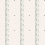 Austine wallpaper by Sandberg in Green – fine floral ticking stripe, deep green on cream, flat swatch