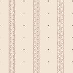 Austine wallpaper by Sandberg in Red – fine floral ticking stripe, burgundy on warm beige, flat swatch