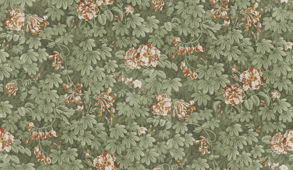 Tyra wallpaper by Sandberg in Forest Green, flat swatch showing the repeat