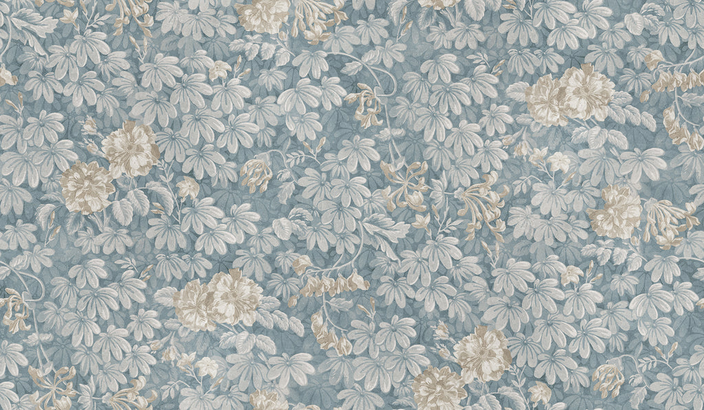 Tyra wallpaper by Sandberg in Misty Blue, flat swatch showing the repeat