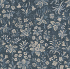 Ania wallpaper by Sandberg in Midnight Blue, flat swatch showing the repeat