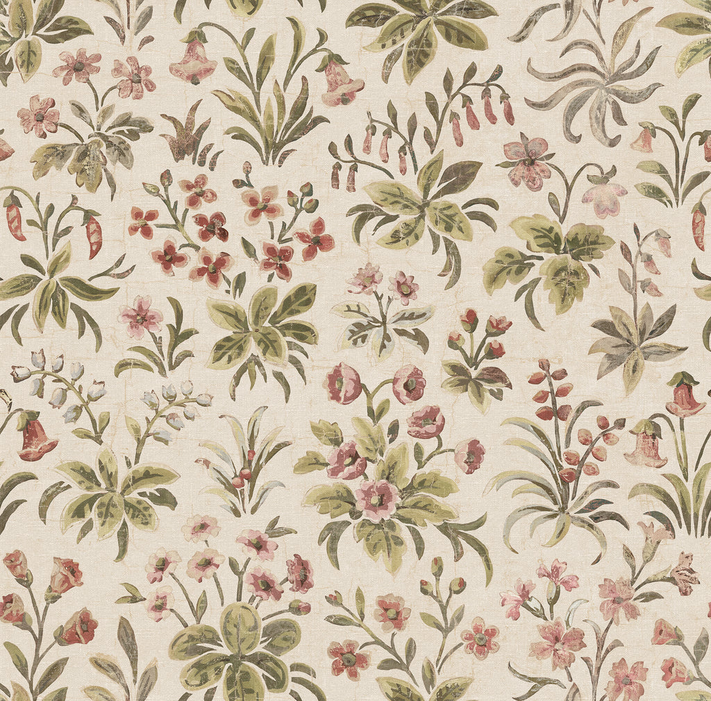 Ania wallpaper by Sandberg in Oat, flat swatch showing the repeat