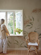 Emmalisa wall mural by Sandberg in Terracotta, styled in a room, view 2