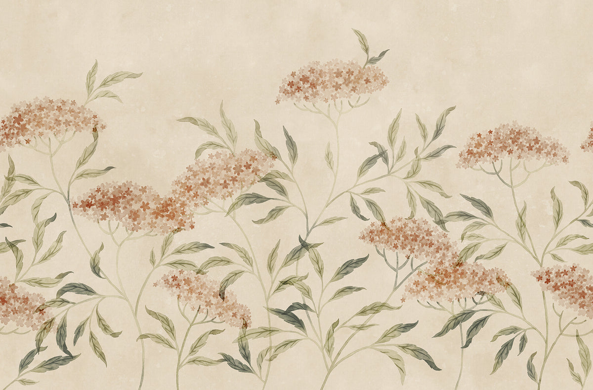 Emmalisa wall mural by Sandberg in Terracotta, flat swatch showing the repeat