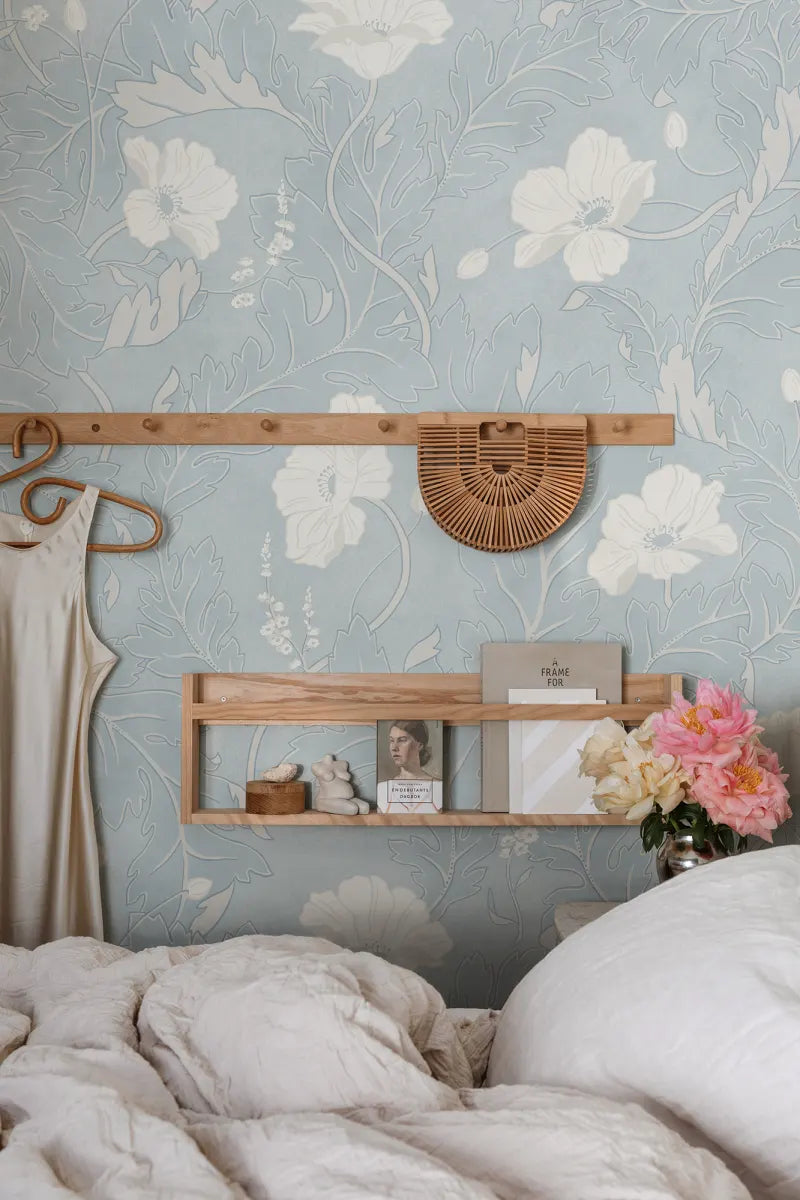 Poppy wallpaper - Light Blue