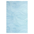 Close-up of Sea Scape wallpaper by Abigail Edwards in Summer, blue wave lines on a pale aqua ground