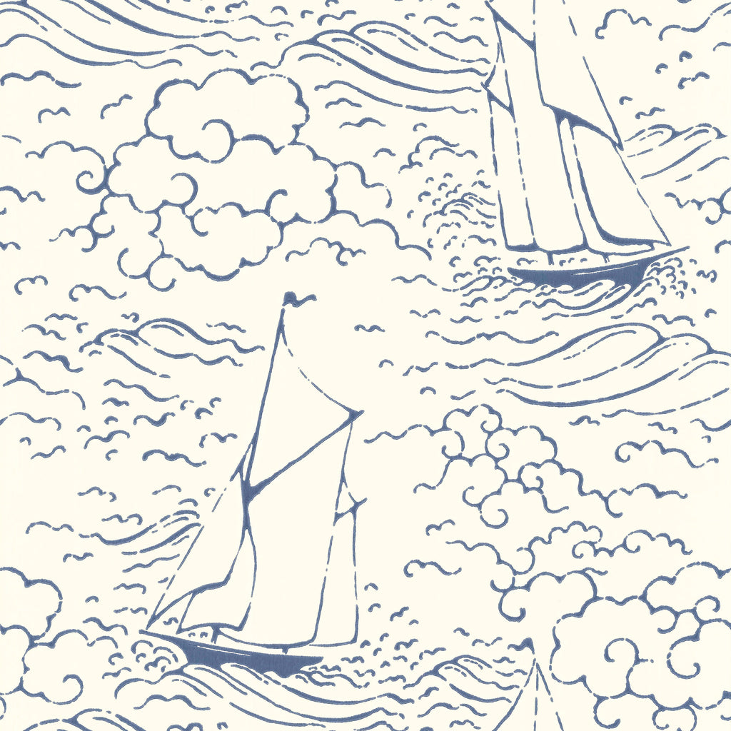 S/Y Gratia wallpaper by Langelid/von Bromssen - coastal design in Blue