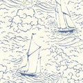 S/Y Gratia wallpaper by Langelid/von Bromssen - coastal design in Blue