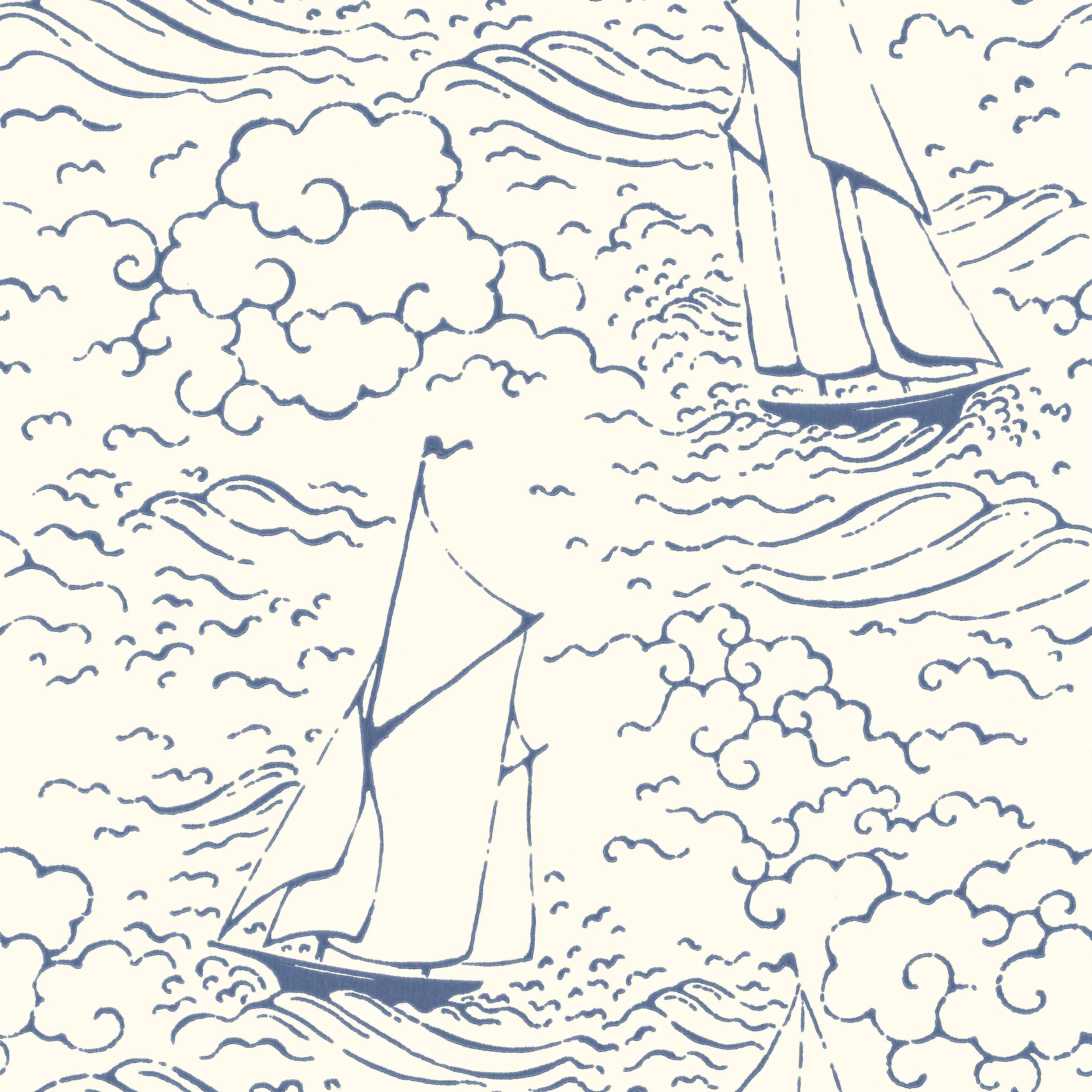 S/Y Gratia wallpaper by Langelid/von Bromssen - coastal design in Blue
