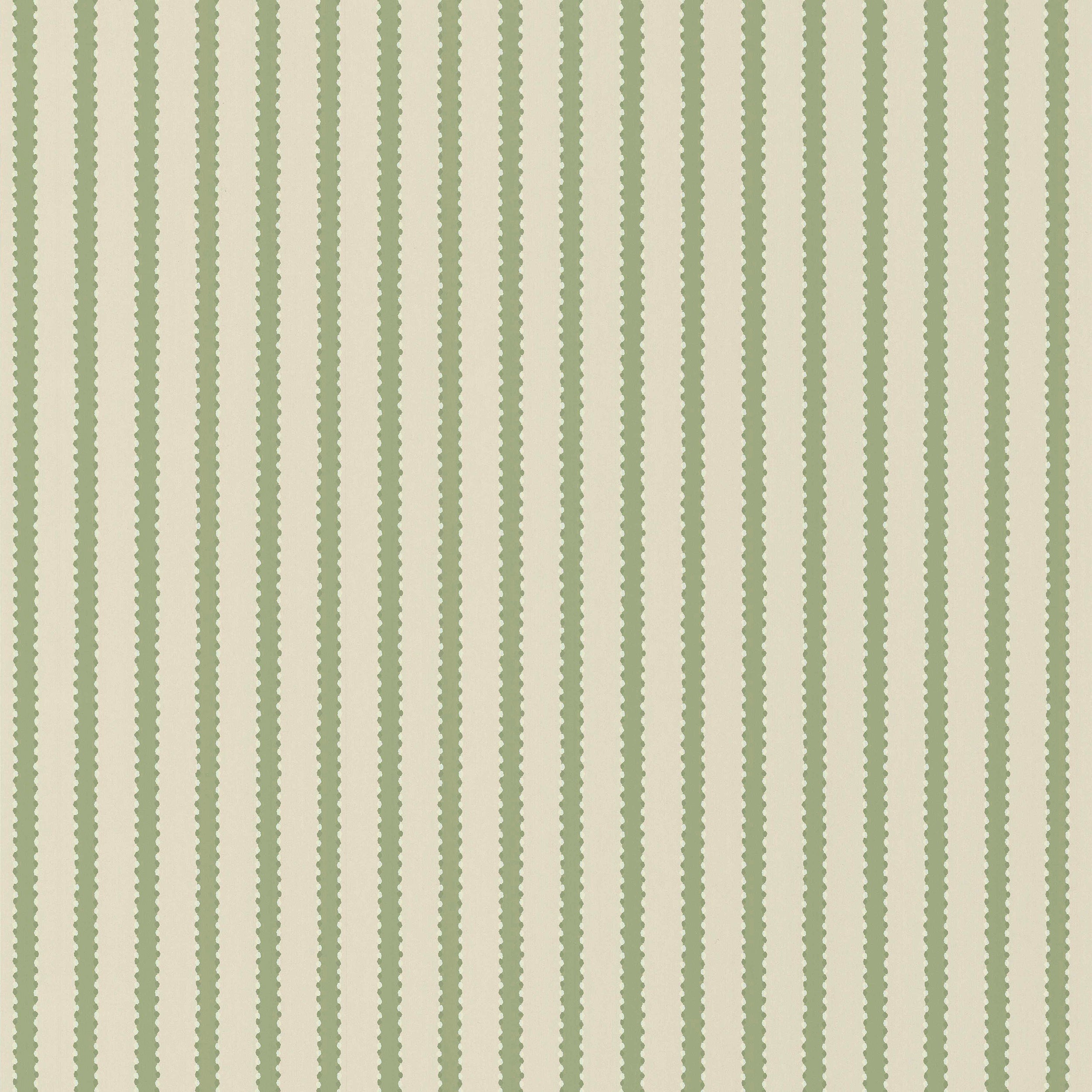 Stitched Stripe wallpaper by Langelid/von Bromssen - stripe design in Green