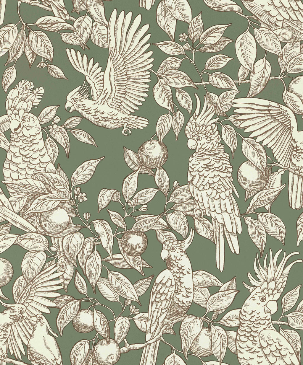 Talk about Cockatoos wallpaper by Langelid/von Bromssen - animals design in Green