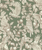 Talk about Cockatoos wallpaper by Langelid/von Bromssen - animals design in Green