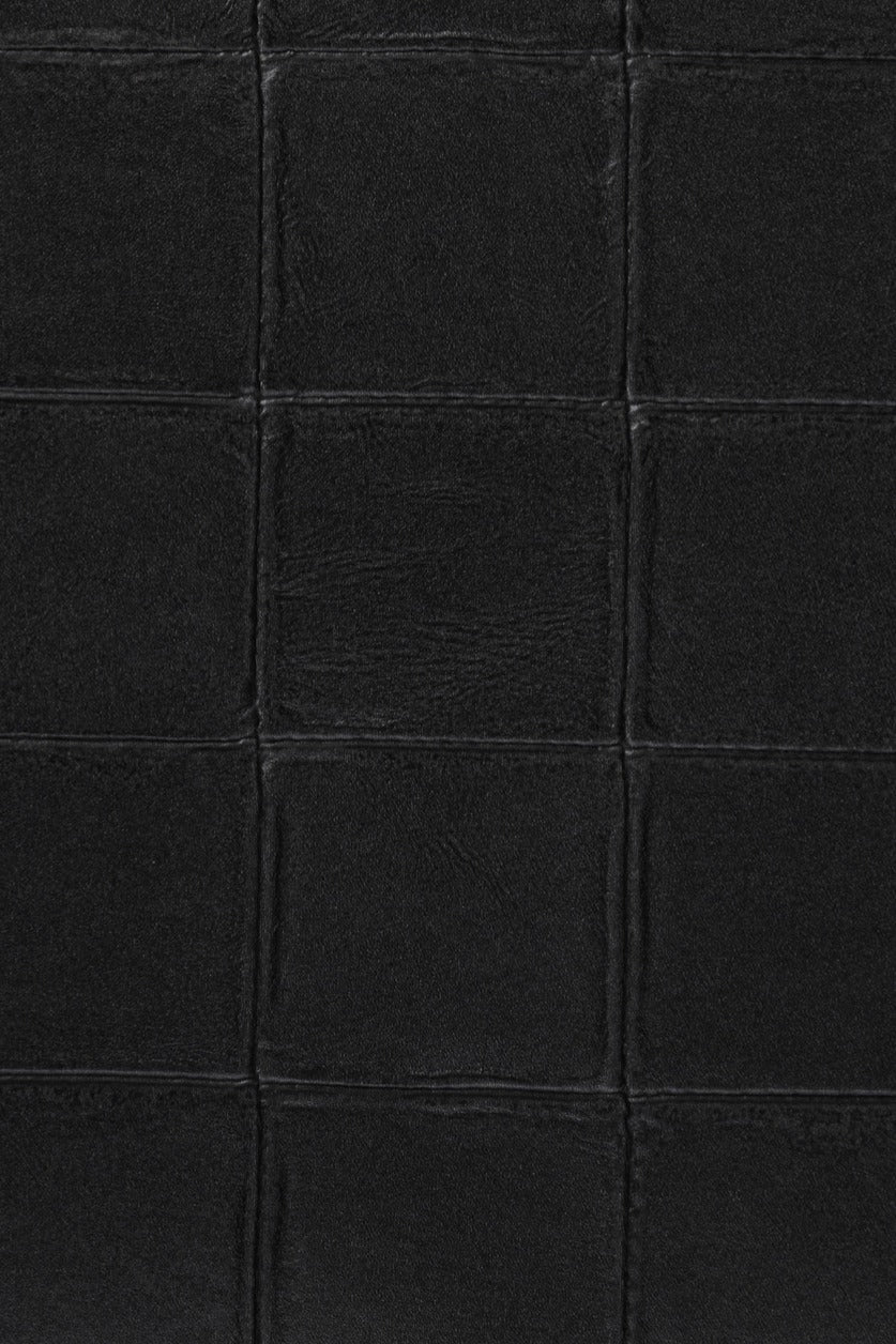 Alma by Arte wallpaper by Arte in Black (Espresso) – flat swatch of the padded leather pattern