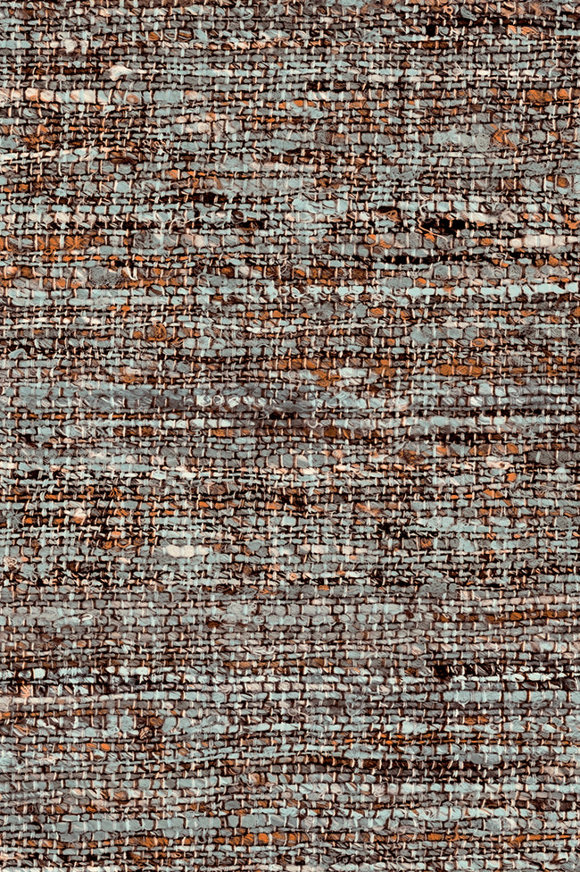 Aspero wallpaper by Arte in Brown – Blue Orange – flat swatch of the woven linen texture pattern