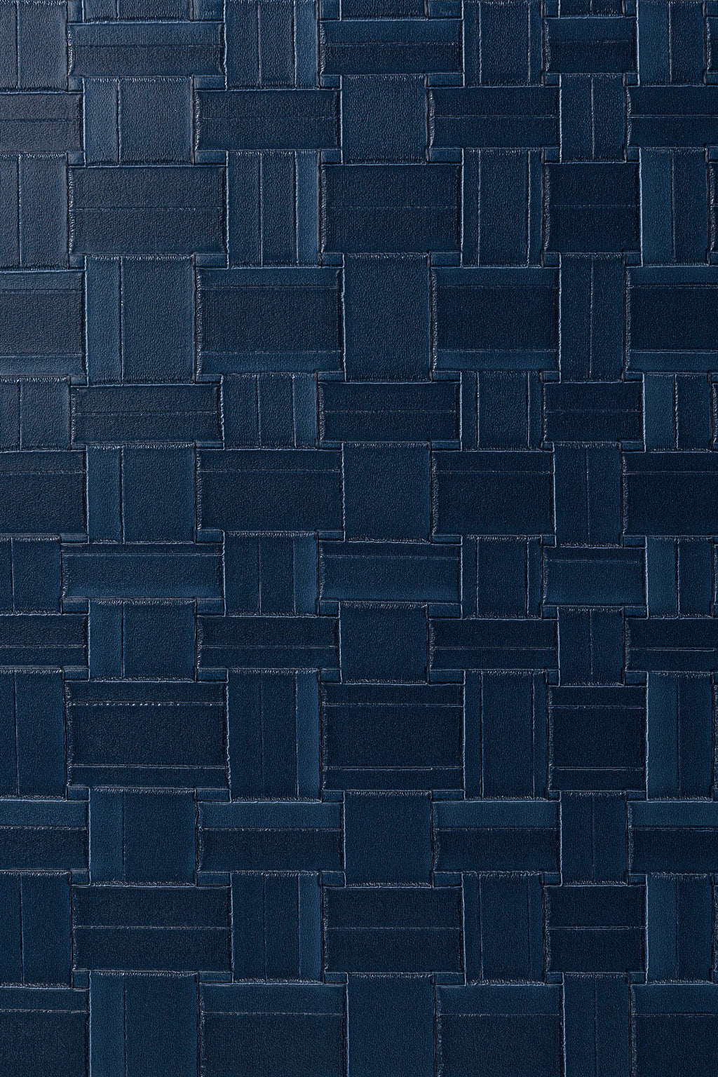 Weave wallpaper by Arte in Blue (Deep Sea) – flat swatch of the braided leather pattern