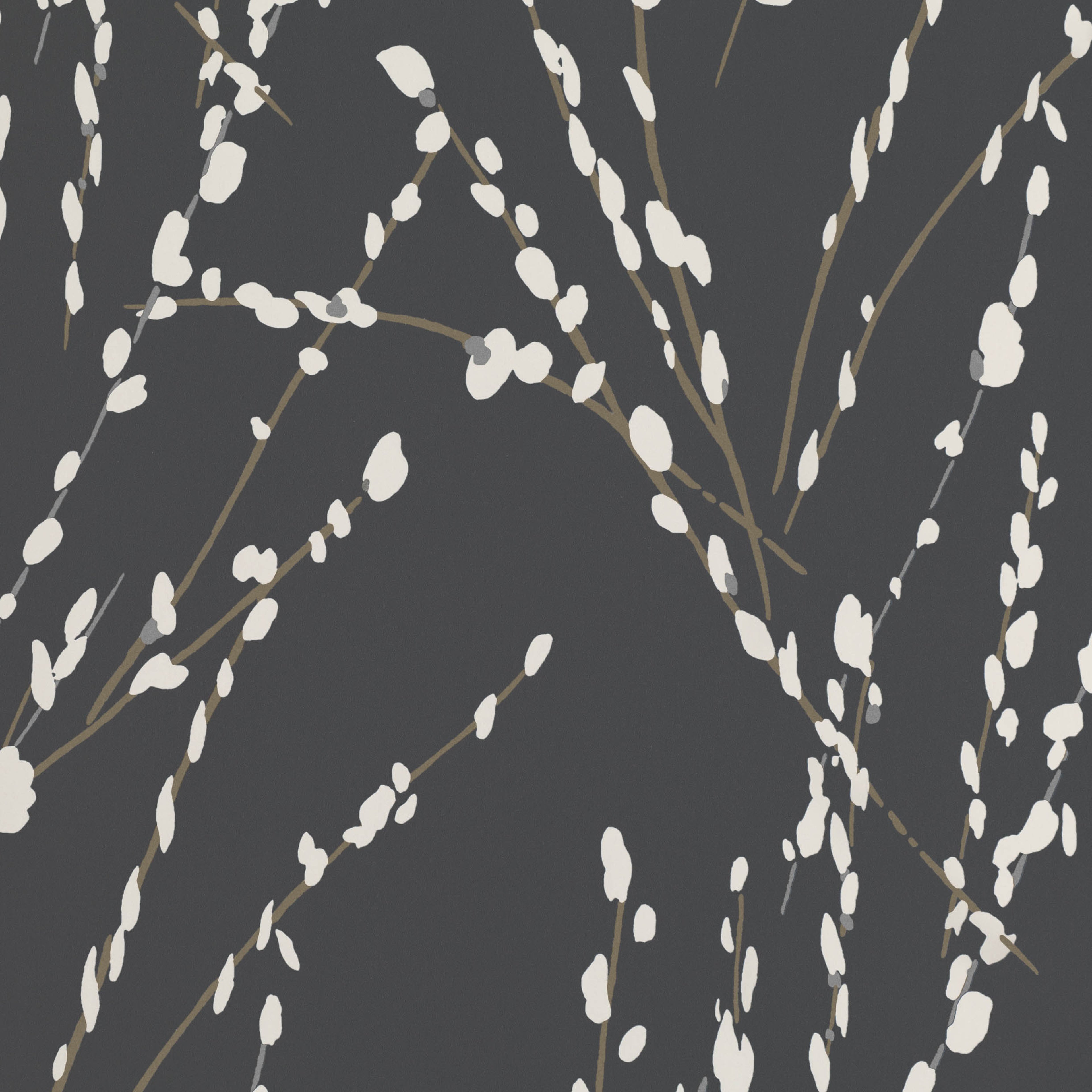 Mikado wallpaper by Romo in Charcoal – botanical design